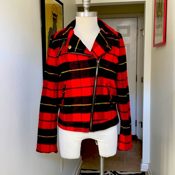 Thread & Supply Plaid Moto Jacket Size S 😘 - Picture 1 of 12